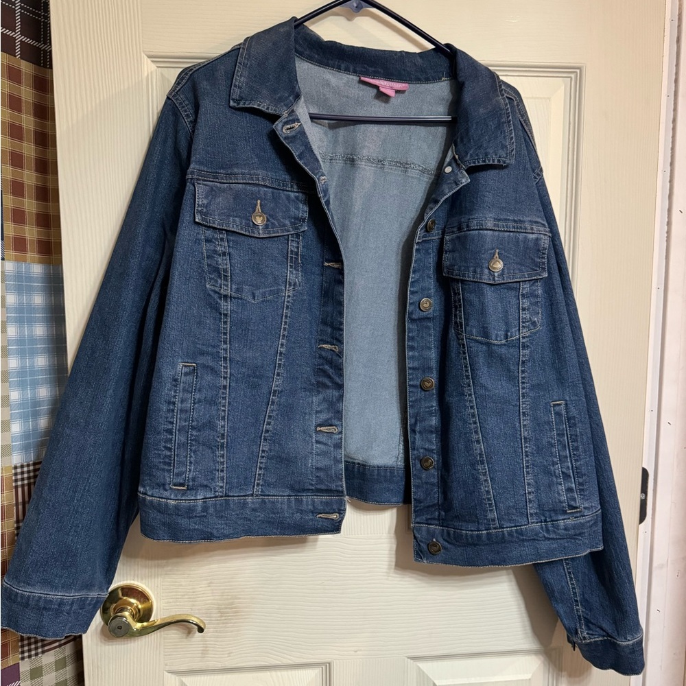 Denim Jacket gently used only once. Very comfortable and popular in appearance.